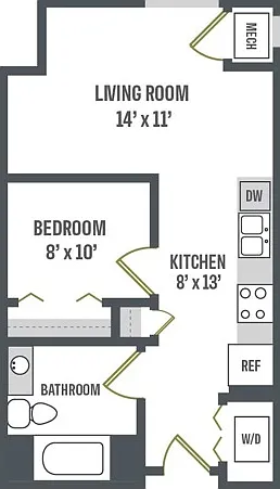 Floor Plan A2 | Elan | Apartments in Fitchburg, WI Floor Plan A2 | Elan | Apartments in Fitchburg, WI