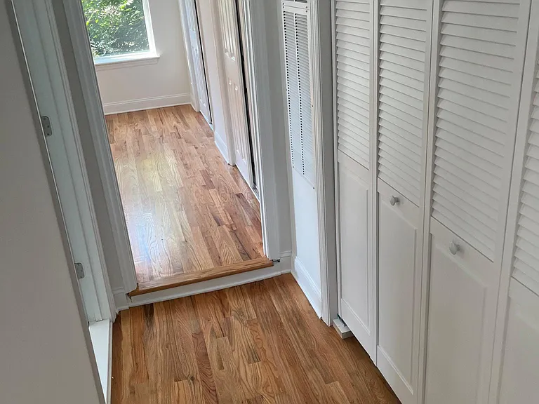 Hallway storage closets from bedroom to kitchen