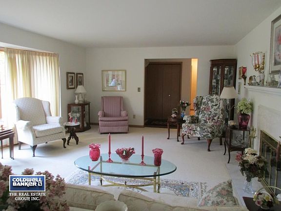 large living room with FP