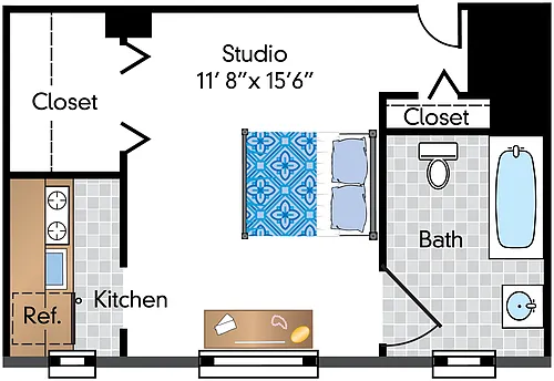 Floor plan Studio 08 Tier