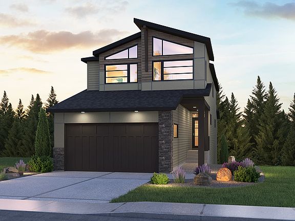 An exterior rendering of the Rustic Contemporary elevation by Brookfield Residential