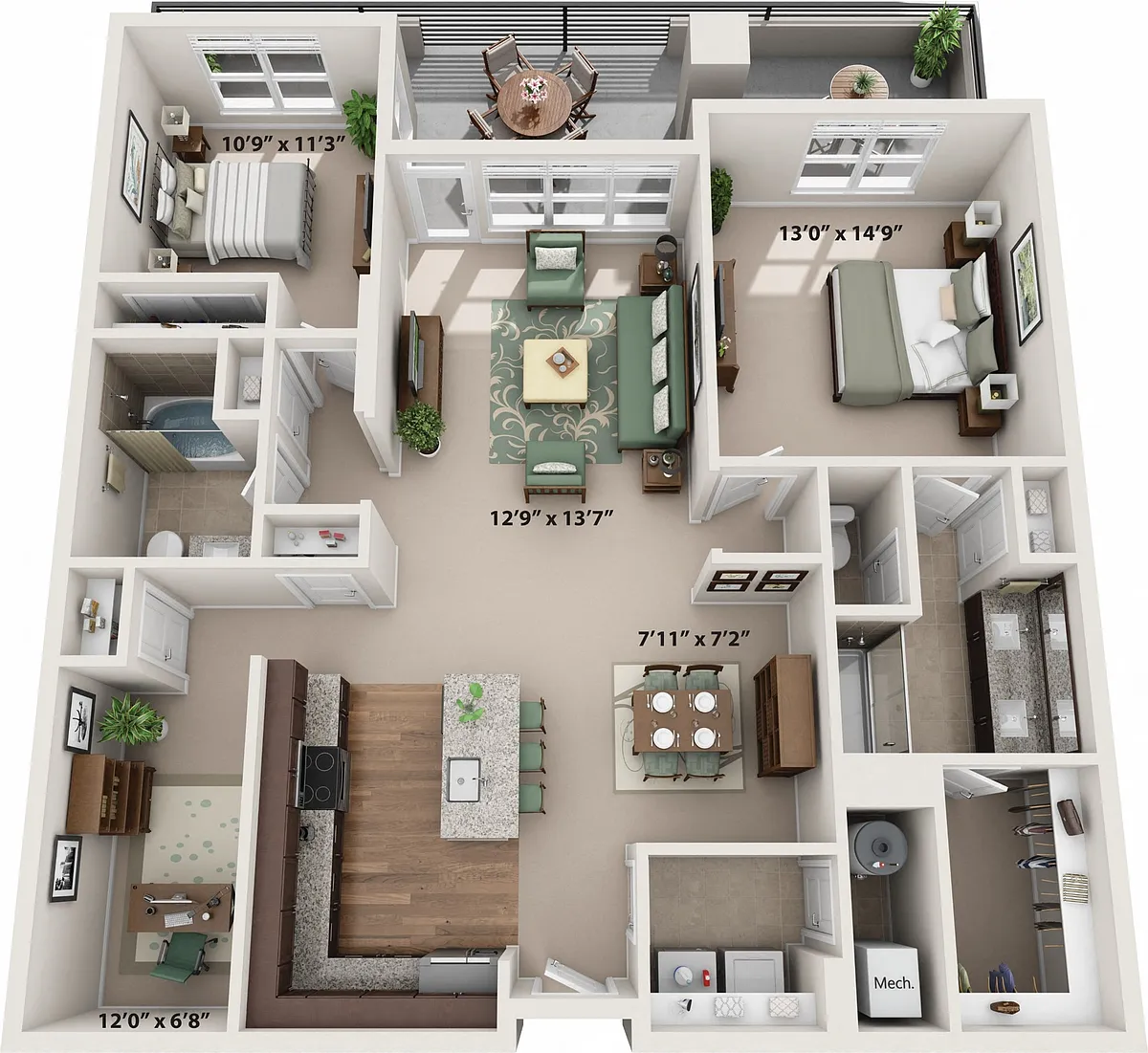 Floor plan Merlot (with Additional Den)