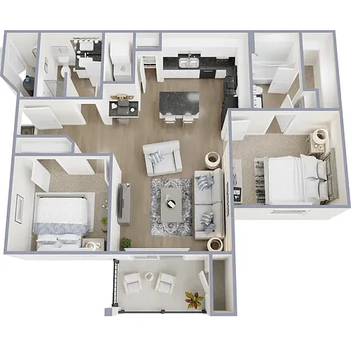 Floor plan 2BD/2Bth Jr