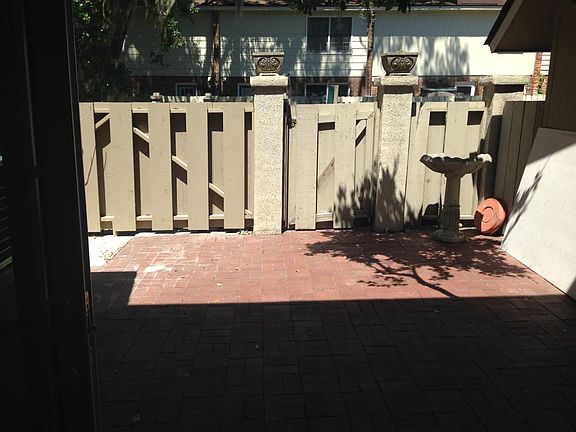 Brick paver courtyard