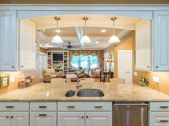 Kitchen opens to family room