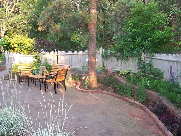 Lovely brick patio off front