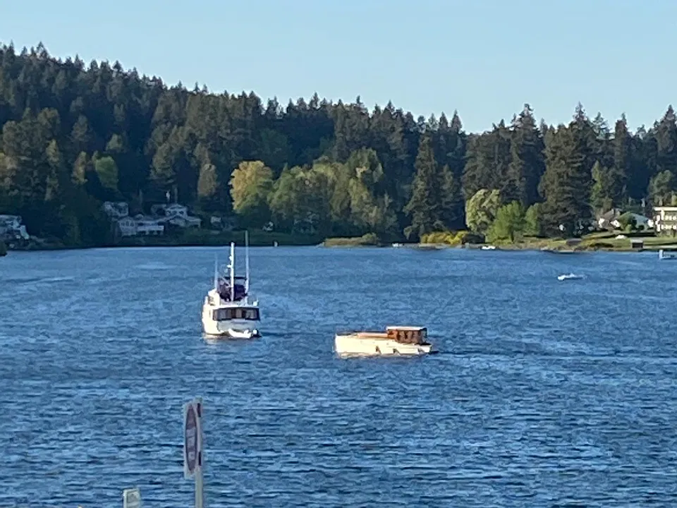 Gorgeous boats pass by