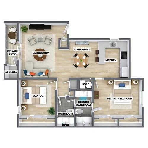 Floor plan 2 Bed 1.5 Bath