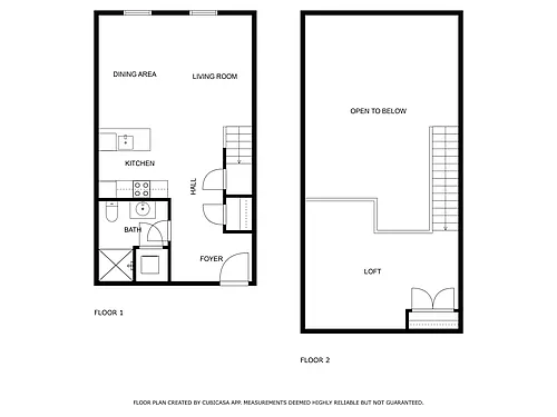 Floor plan 1 Bedroom - Loft - Top Floor