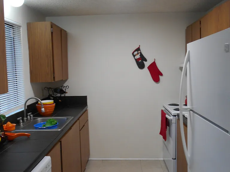 View of the kitchen.