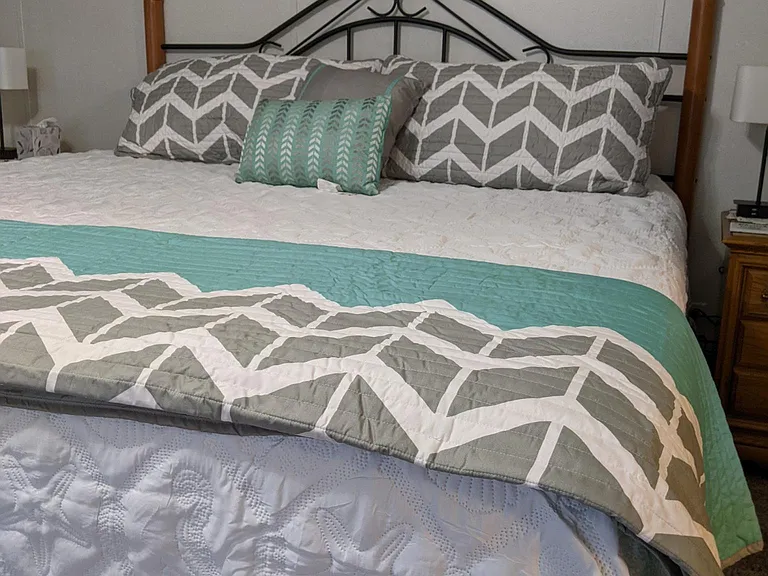 King bed in master bedroom