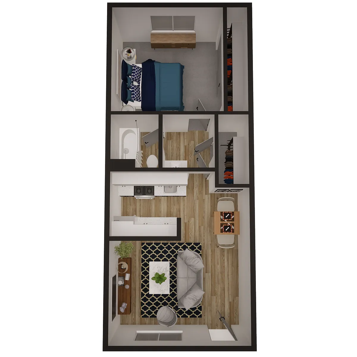 Floor plan 1x1 440sf Classic