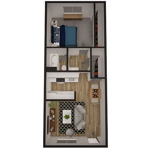 Floor plan 1x1 440sf Classic