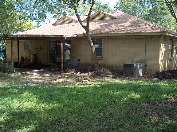 Rear view, foundation work done.