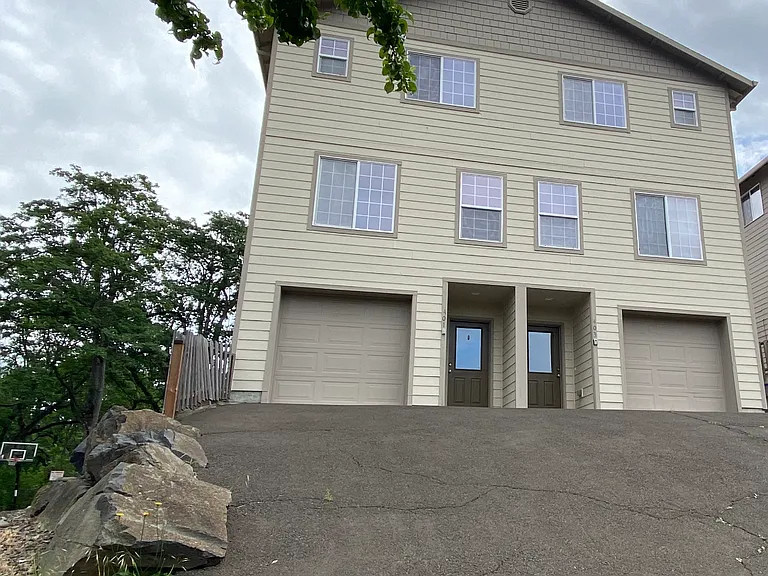 Front of townhouse. Unit is on right.