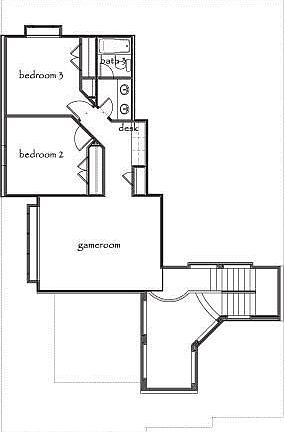 upstairs, does not show media room abv garage