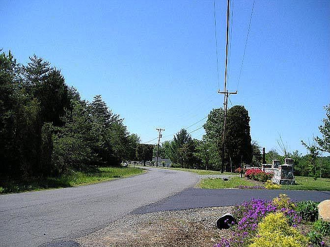 View down street from driveway