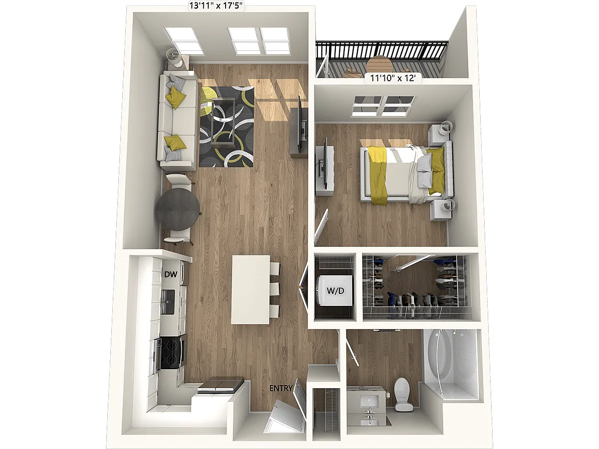 Floor plan A1-FinishI-763sf