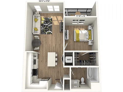 Floor plan A1-FinishI-763sf