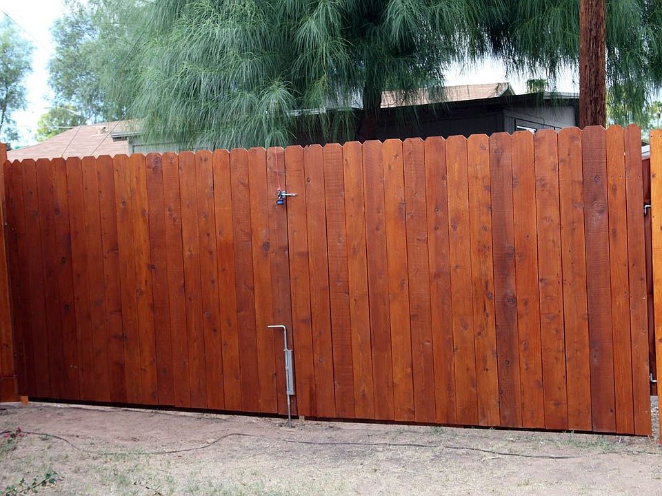 Rear privacy gate as seen from inside yard.