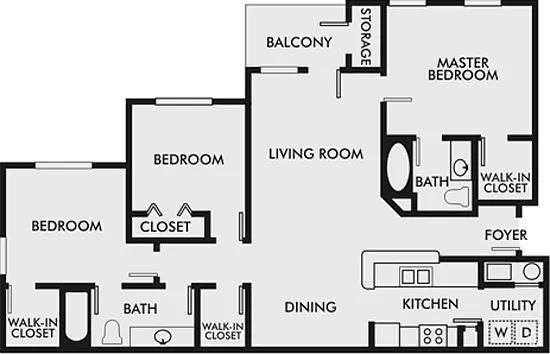 Floor plan 3 Bed 2 Bath
