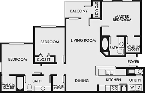 Floor plan 3 Bed 2 Bath