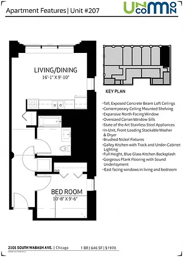 Floor plan 1 Bedroom - 1 Bathroom Tier 07