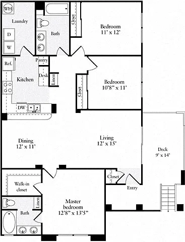 Floor plan Three Bedroom Plan B