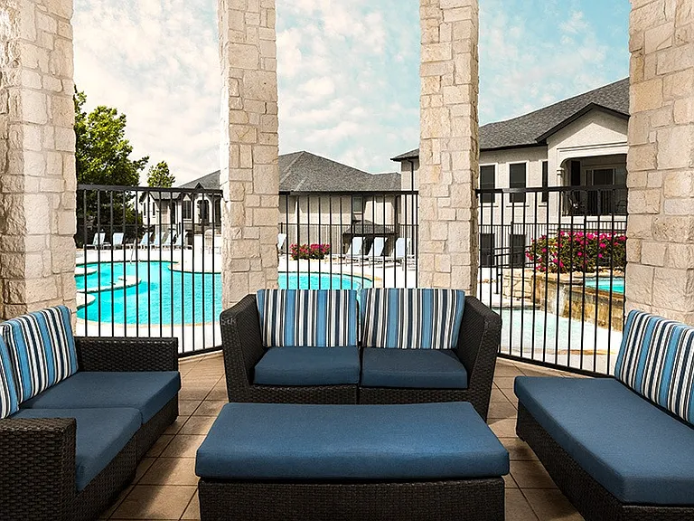 Relax at the covered outdoor lounge