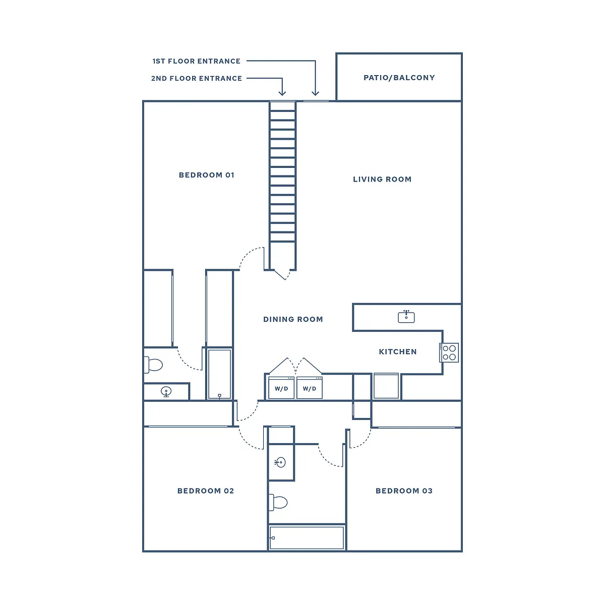 Floor plan 3 bed, 2 Bath - C1 (Camino Real)