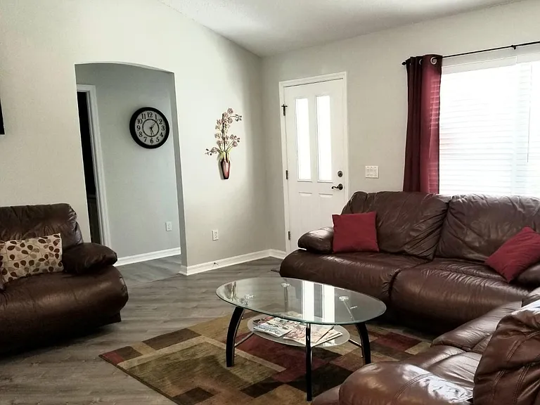 Living Room with Leather reclining seats