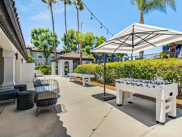 Outdoor Sun Deck Games at The Hills at Quail Run in Riverside, California