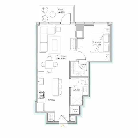 Floor plan Tier 11 - 708 SF