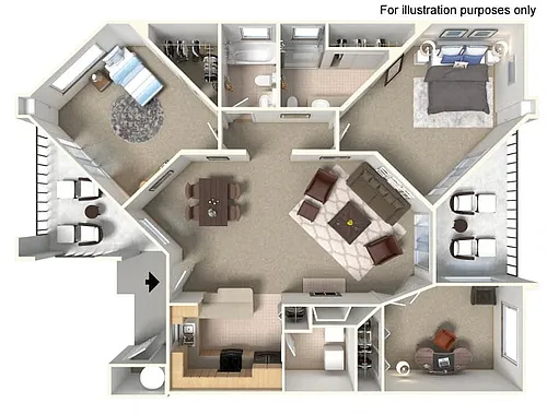 Floor plan 2 BEDROOM WITH DEN