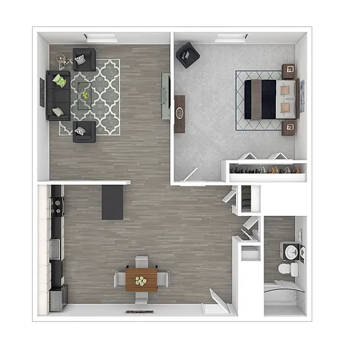 Floor plan 1 Bedroom Upper Level