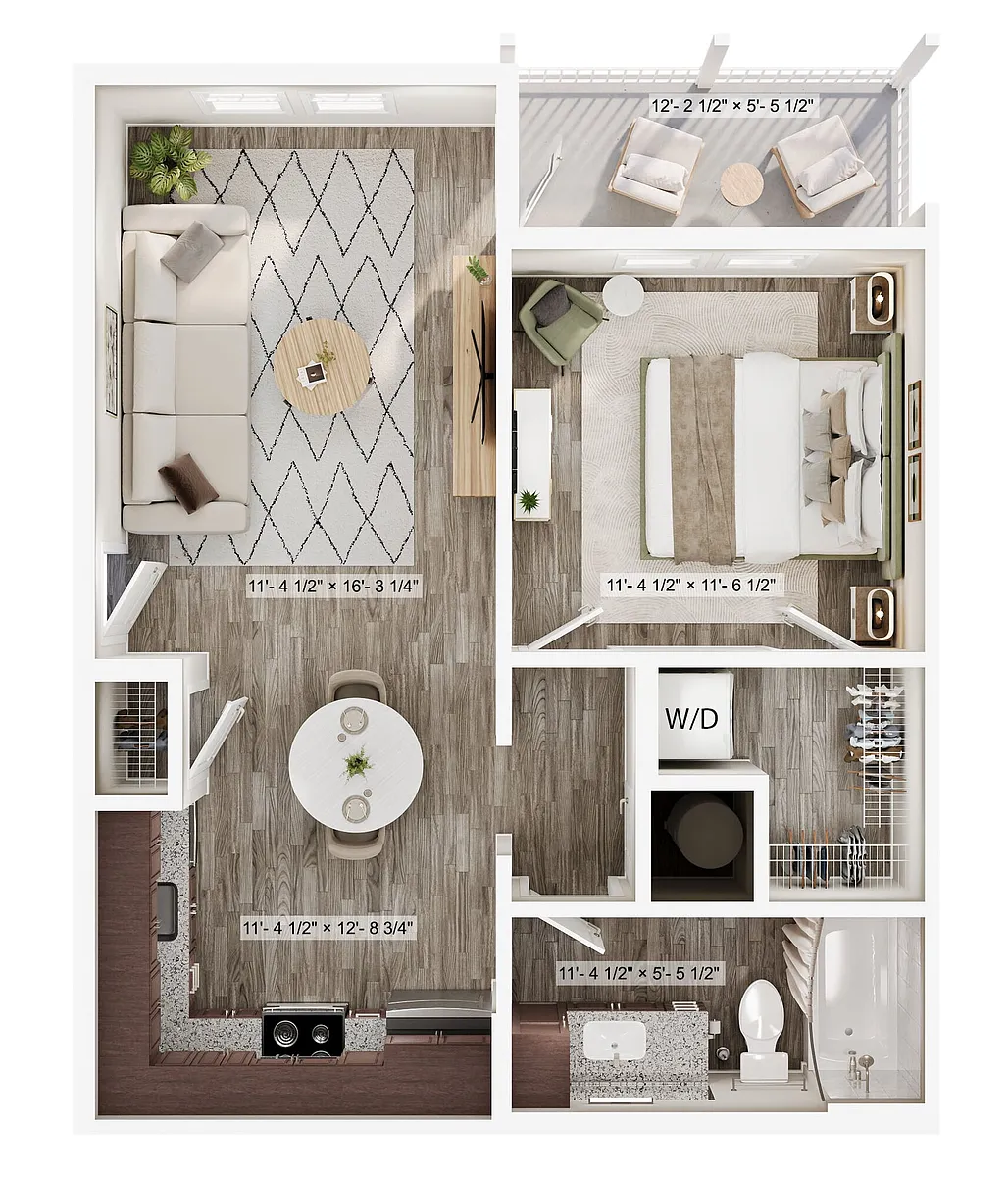 Floor plan 1x1 Nook