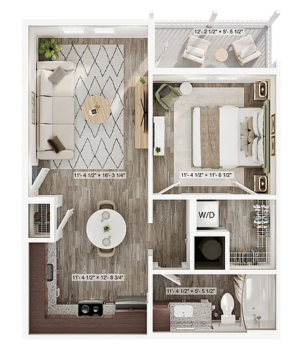 Floor plan 1x1 Nook
