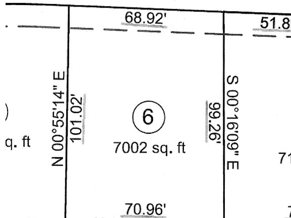 Lot 6 (street @ top of page)