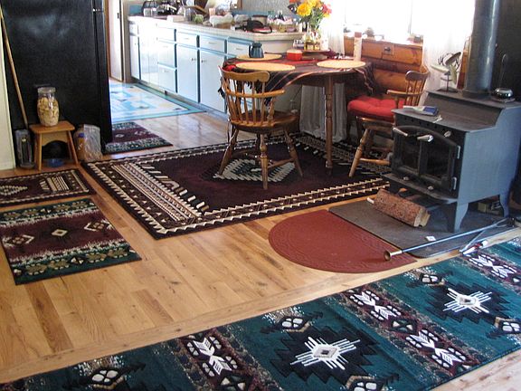 dining area into kitchen
