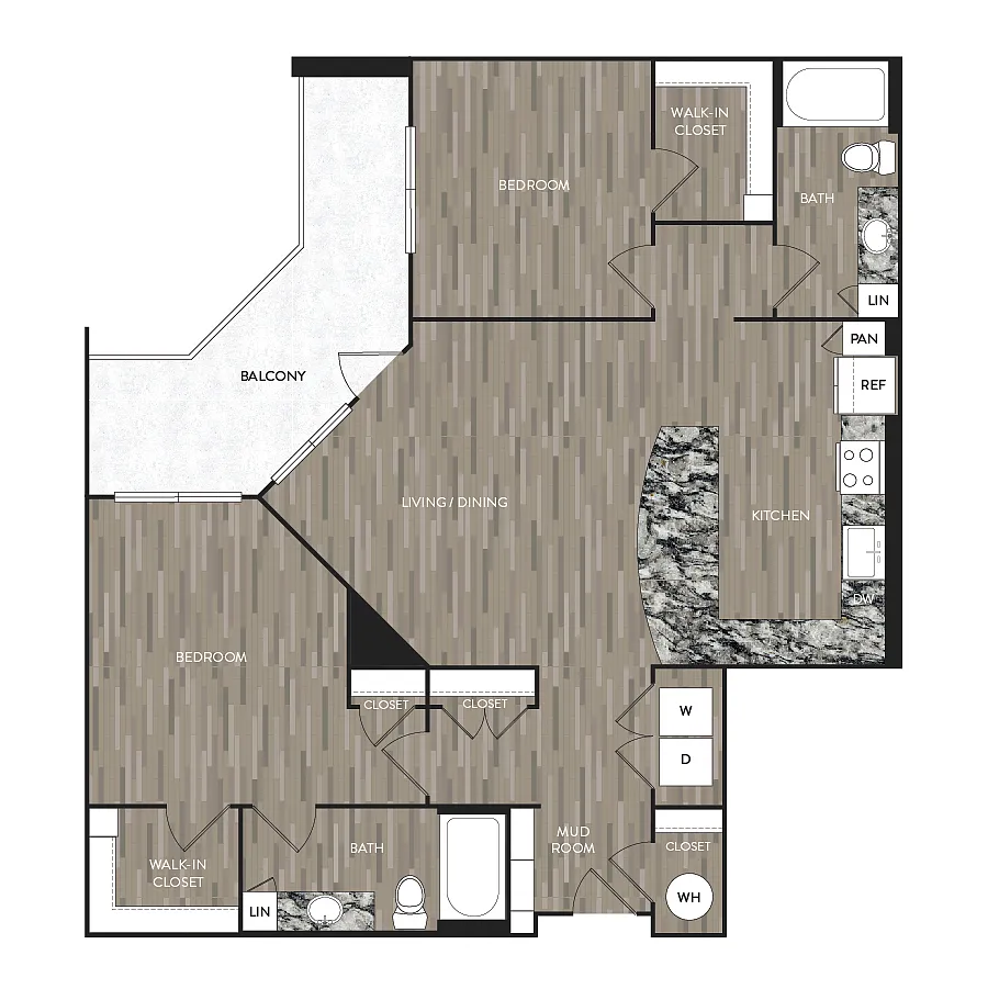 Floor plan 2 Bed/2 Bath