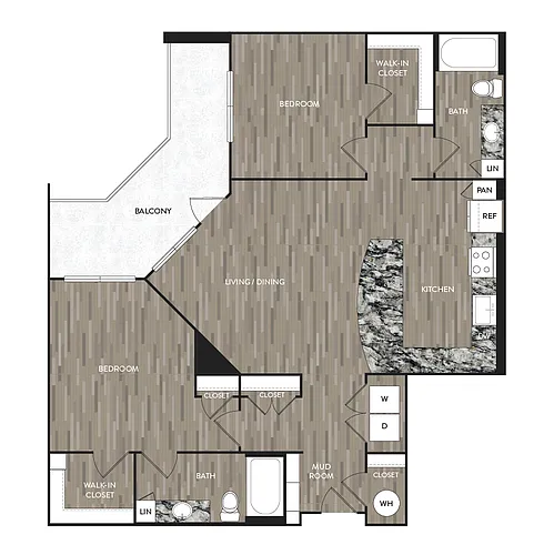 Floor plan 2 Bed/2 Bath