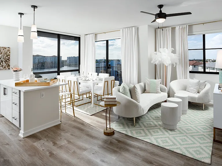 Apartments feature smart home technology with keyless entry and high-speed 1GB WiFi.