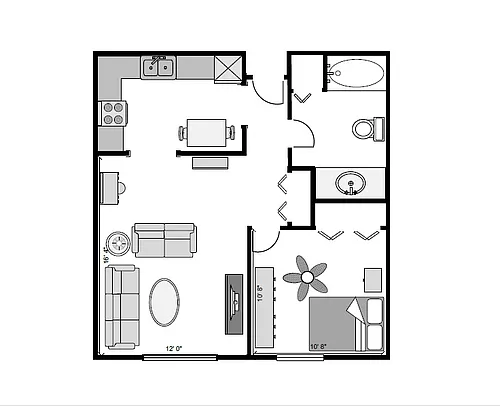 Floor plan 1 BDRM