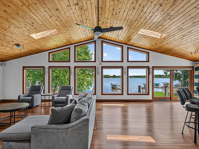 Great room and view of the lake