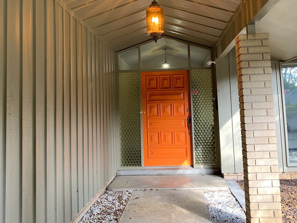 Circle drive portico. 