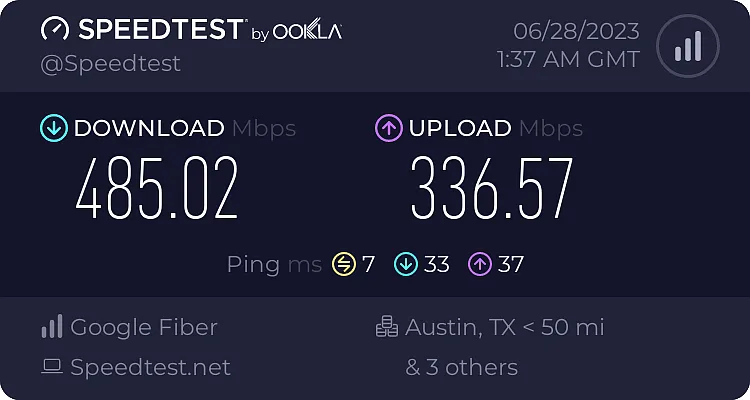Super fast internet speed from Google Fiber is available without any extra fees.