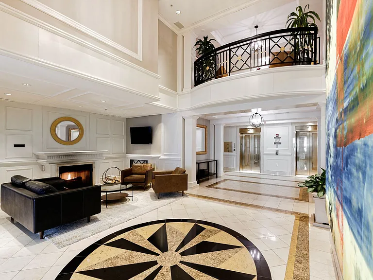 Lobby with coffee station