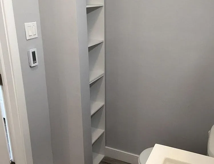 full linen storage in bath
