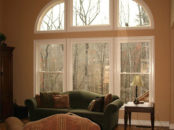 Two story paladium window is gorgeous
