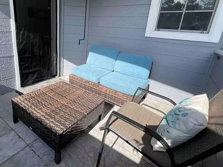 Covered patio outside of living area